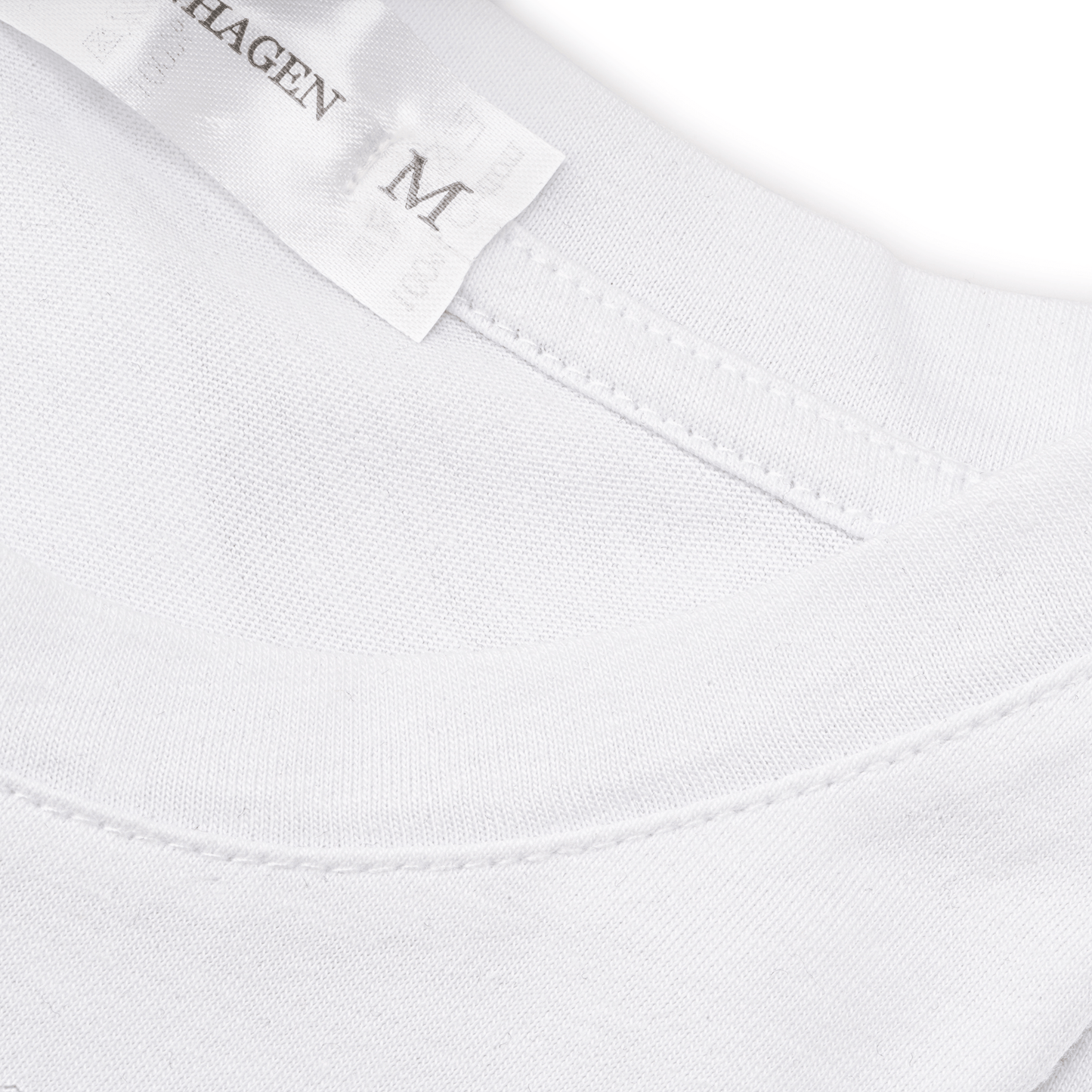 Hvid T-shirt med rund hals i kvalitetsbomuld