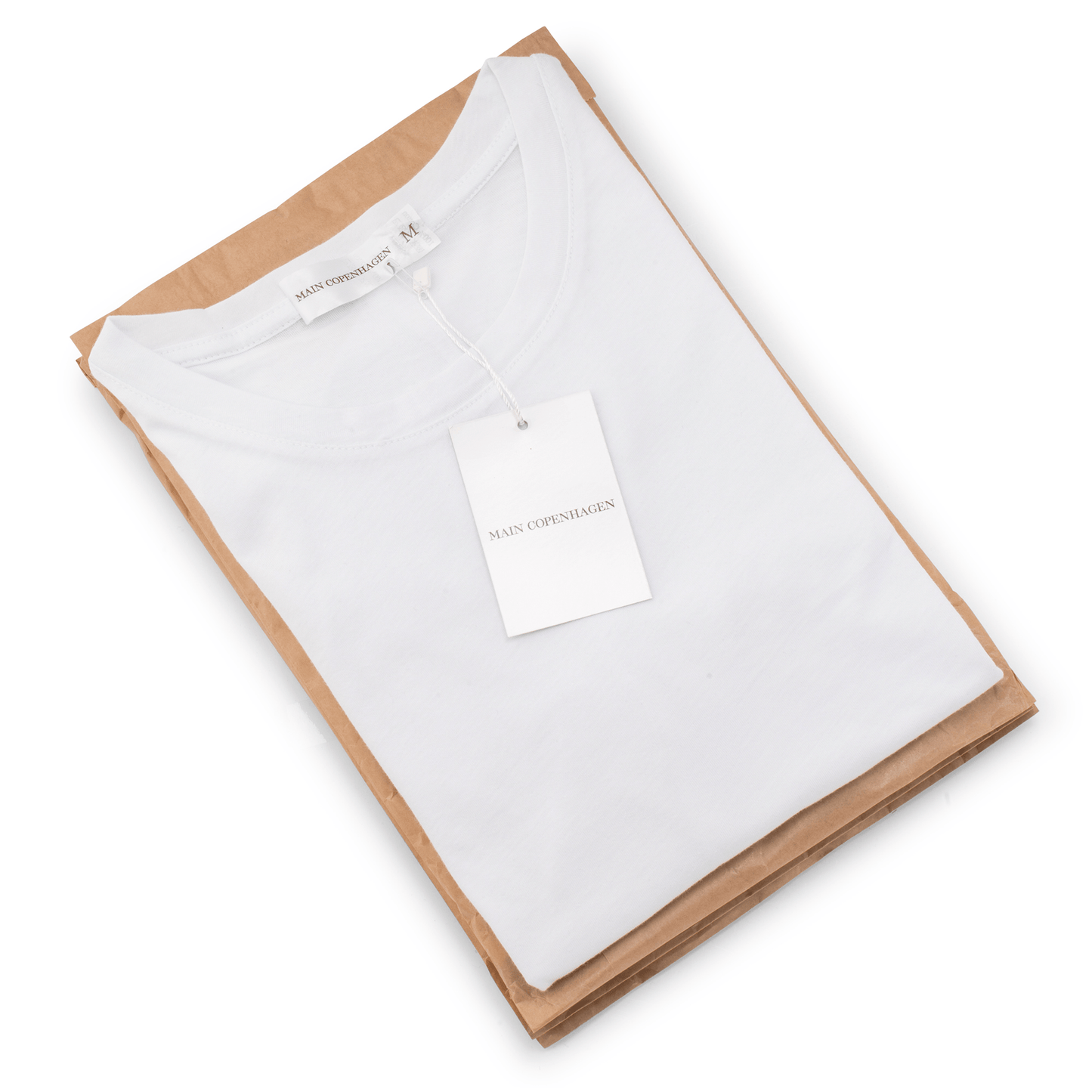 Hvid T-shirt med rund hals i kvalitetsbomuld