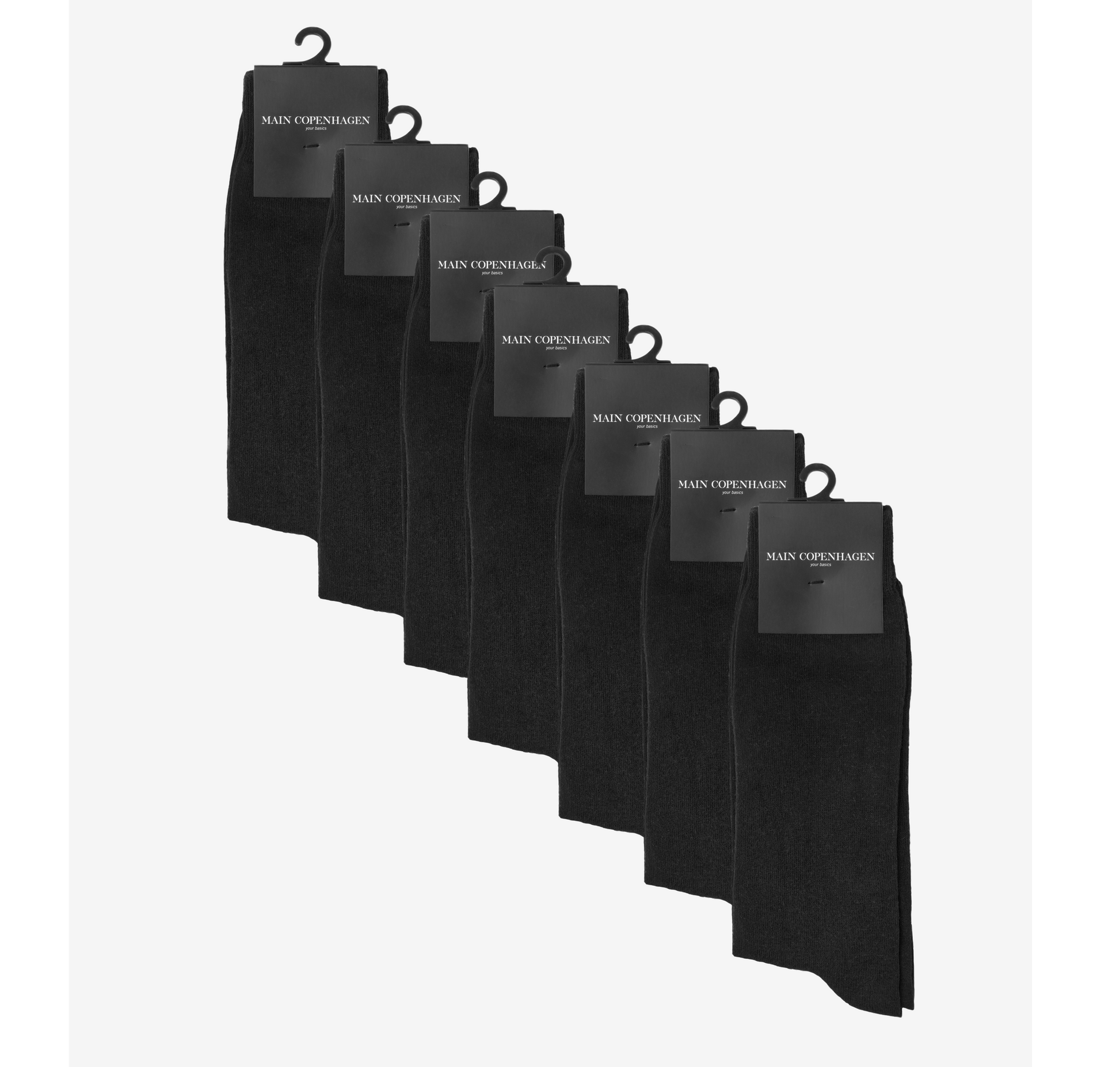 Main Copenhagen strømper i sort – klassiske, bløde og designet til maksimal komfort hele dagen.