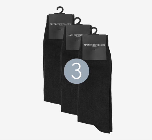 Bundle offer: 3 pairs of quality cotton socks in black