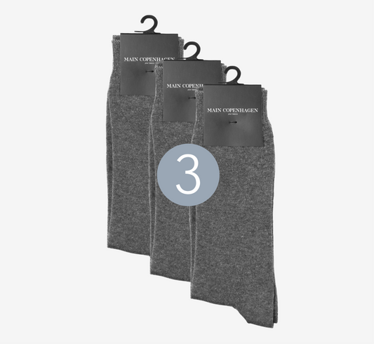 Bundle offer: 3 pairs of quality cotton socks in grey