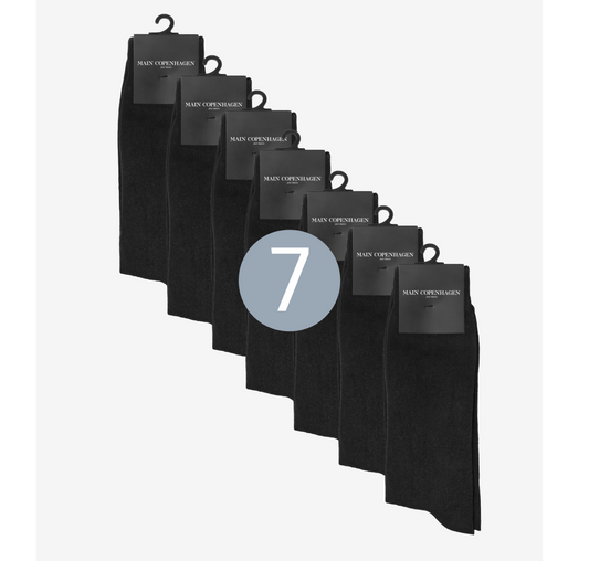 Bundle offer: 7 pairs of quality cotton socks in black